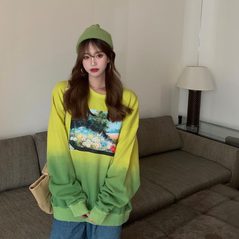 セーター ルーズカラーラウンドネックプルオーバー トップス スプリング 春物 Oネック ブラックストロベリース63484623058