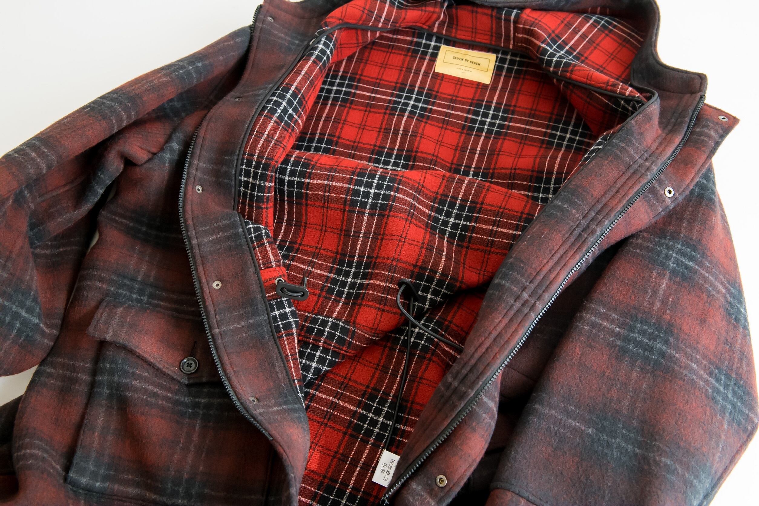 SEVEN BY SEVEN フード付きチェックコート | NOUVEL des HIOC（ヌベル