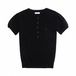 [NECYSTUDIO] Heart Lock Embroidered Black Wool T-shirt