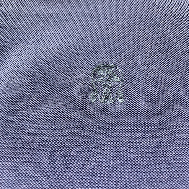 Brunello Cucinelli ブルネロクチネリ 鹿の子ポロシャツ 長袖 イタリア製 パープル 古着 M 画像6
