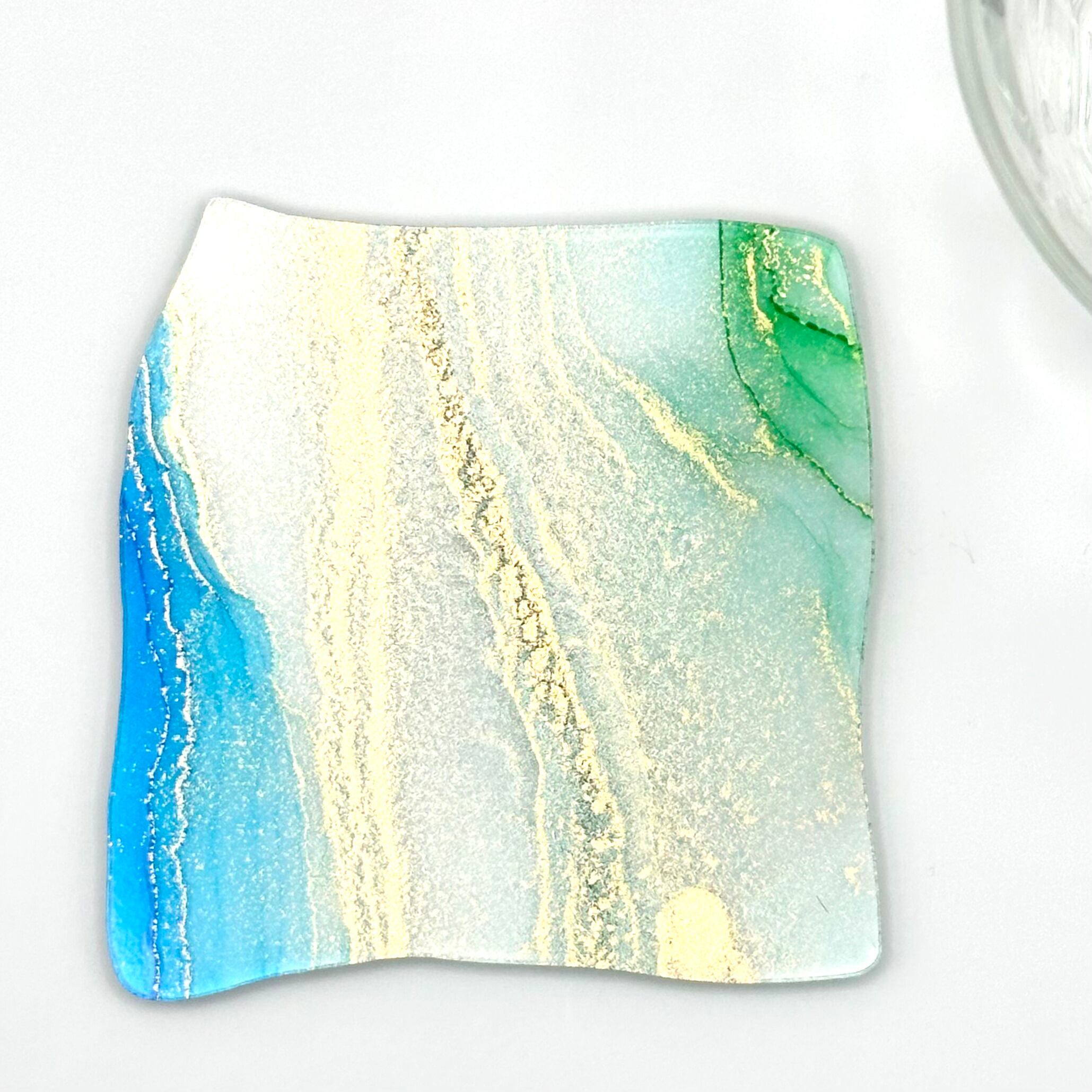 コースター [ ゆるしかく ] - White pearl,Light blue,Green