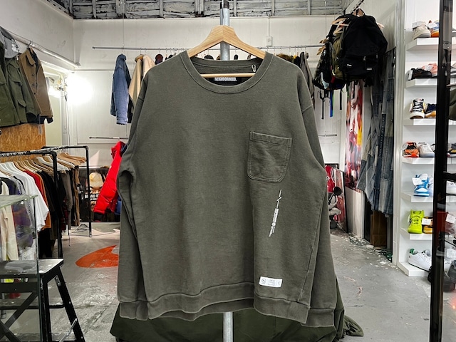 NEIGHBORHOOD  LIGHT P/C CREW LS SWEAT OLIVE DRAB LARGE 201FPNH-CSM09 26687