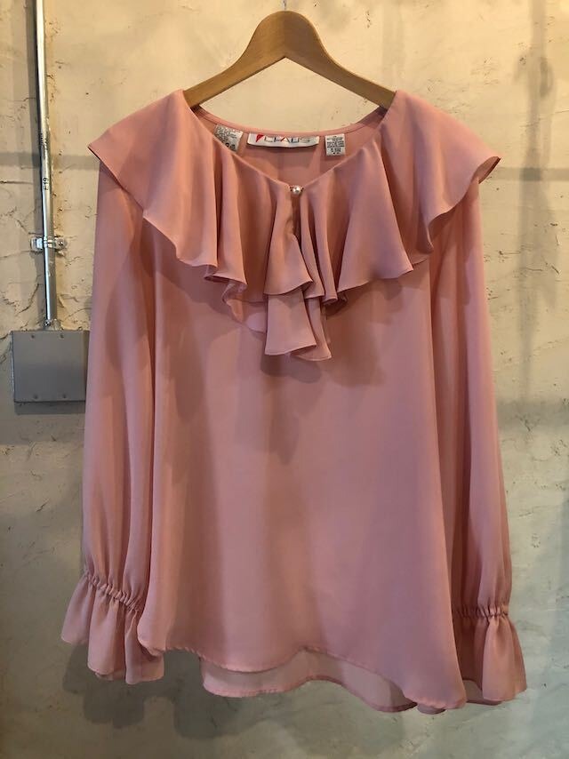 Vintage Frilled blouse Pink ヴィンテージ フリル袖ブラウス  /1800086