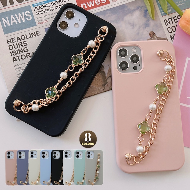 Green clover chain silicon iphone case