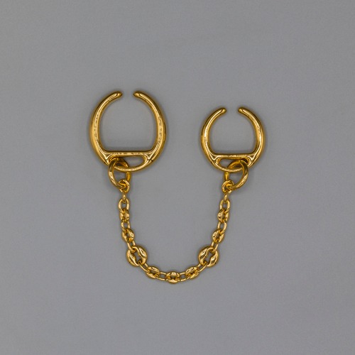 8hole ear cuff Double  Gold