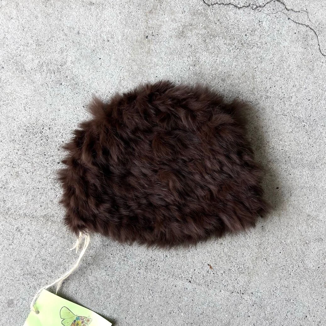 fur hat / ラビットファー 帽子 ブラウン #z86 | KAU