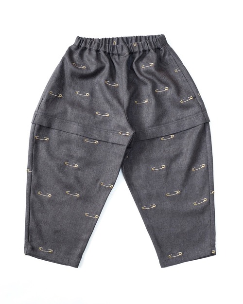 《michirico 2026AW》Safety pin embroidery pants / dark gray / L・XL・XXL