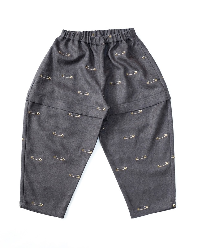 《michirico 2026AW》Safety pin embroidery pants / dark gray / L・XL・XXL