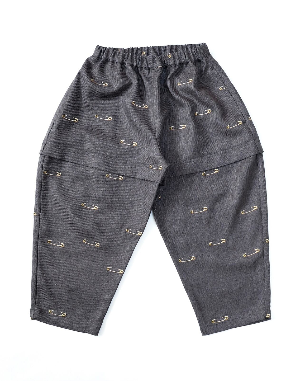 《michirico 2026AW》Safety pin embroidery pants / dark gray / L・XL・XXL