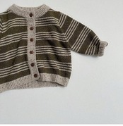 〖取寄〗韓国子供服 / 26winter / minirobe / ラインカーディガン / キッズ *S~XL*