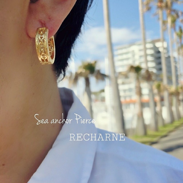 Sea anchor  earrings  24Kコーティング