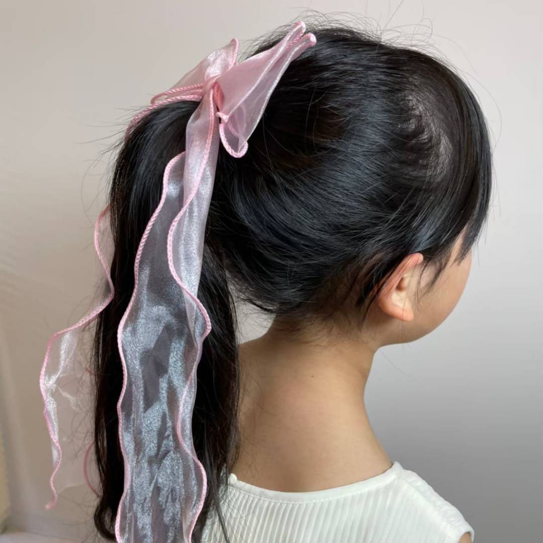 ヘアクリップ リボン アレンジ ピンク 赤 ボルドー パープル グレー