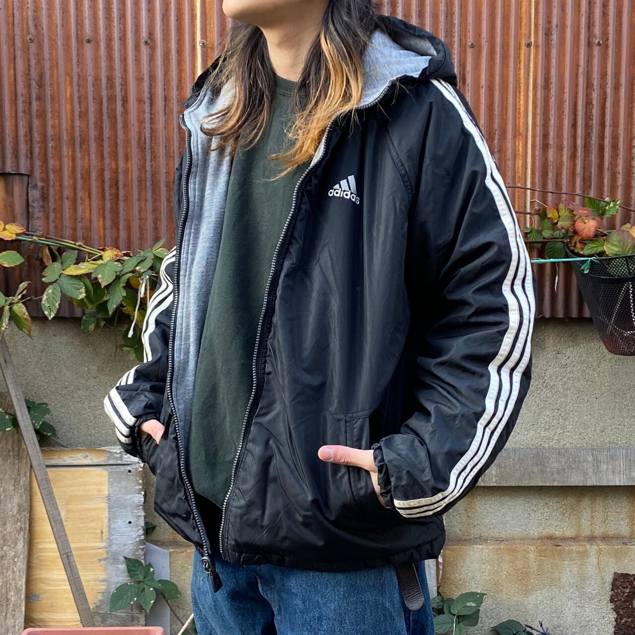 訳あり特価 90年代 ビンテージ adidas アディダス リバーシブル 中綿 