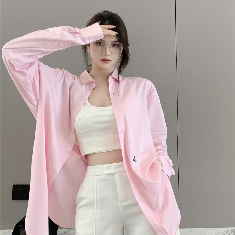 サマーオータムカーディガントップス 刺繍ルーズシャツ レディース ロング 夏物 秋物 YY-ファッション9102498981