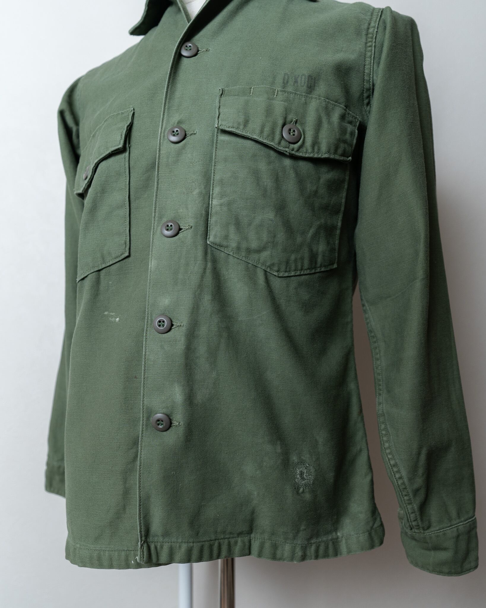 14 1/2】U.S.Army 60's OG-107 Utility Shirt Cotton100％ 