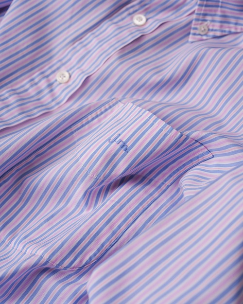 [2007] "Charvet" Bespoke Button-Down Stripe Shirt (Made in France)