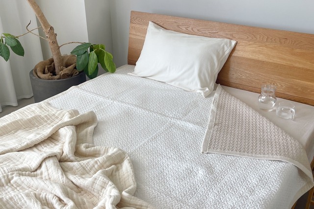 hinyari アイスコットン 敷パッド リバーシブル 【シングル・ダブル兼用】