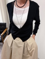 【新作5%OFF・3日間】Deep-Vneck Layered Knit_2colors