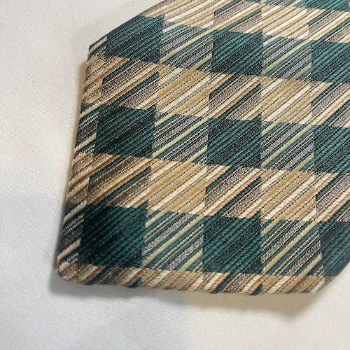 milford ネクタイ 緑、ベージュ系 VINTAGE TIE n-765