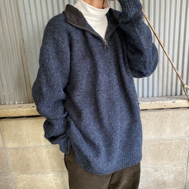 PENDLETON ペンドルトン 無地 ハーフジップ ウールニットセーター 