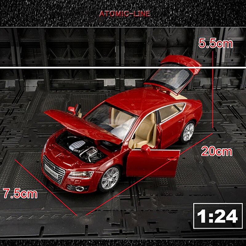 AUDI アウディ A7 1/24 ミニカー 全2色 ライト点灯 エンジンサウンド