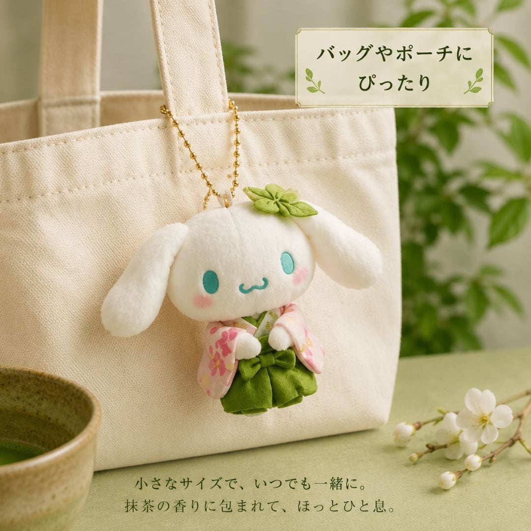抹茶着物 ハローキティ マスコットぬいぐるみ｜日本限定・正規品
