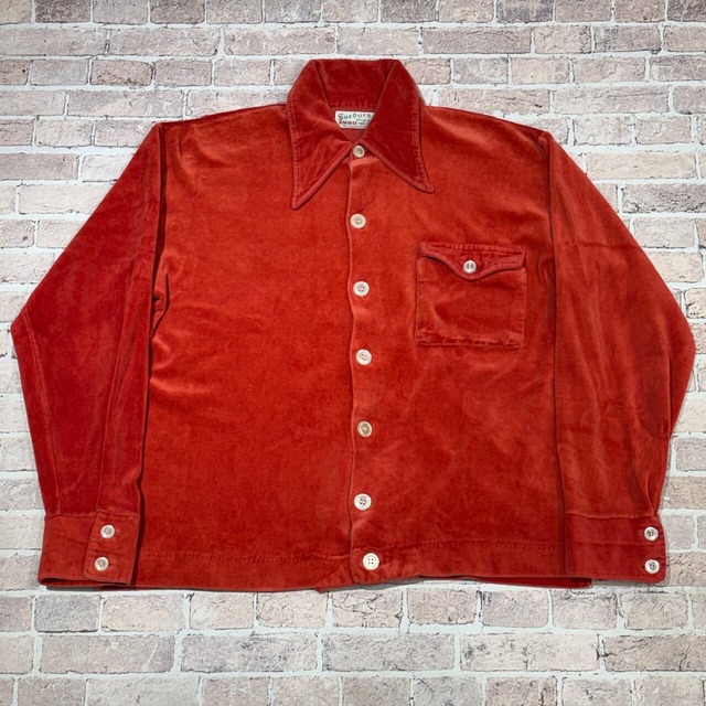1970s ENRO VELOUR SHIRT RED