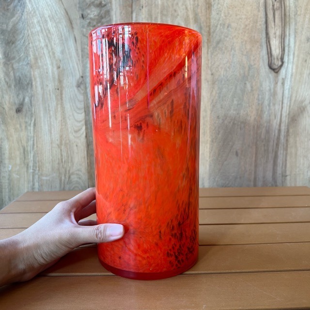 GLASS VASE  FLUSSO ORANGE L　ガラスグラデーション フラワーベース　Lサイズ 　生花　ドライフラワー　花瓶　花　