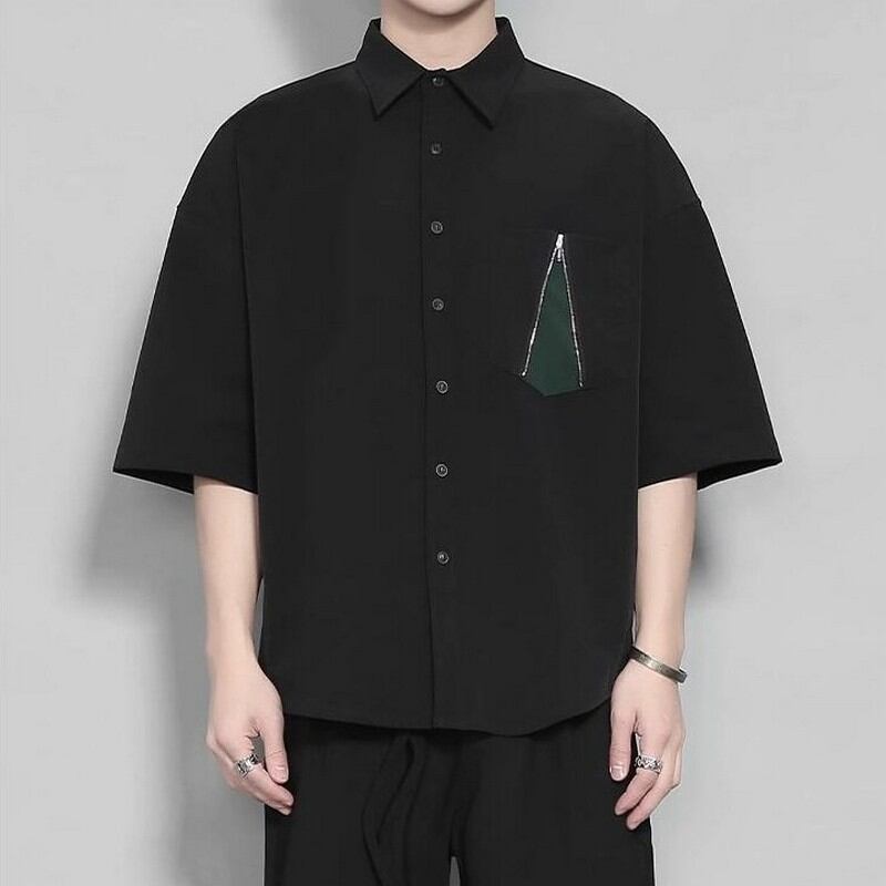 ジッパーデザインシャツ シャツ 半袖 10012