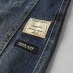 Vintage Processed Denim Material Tapered Silhouette Jogger Pants ◇2color H0785