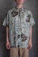 Pure ウォッシャブルシルク総柄 S/Sシャツ 303B