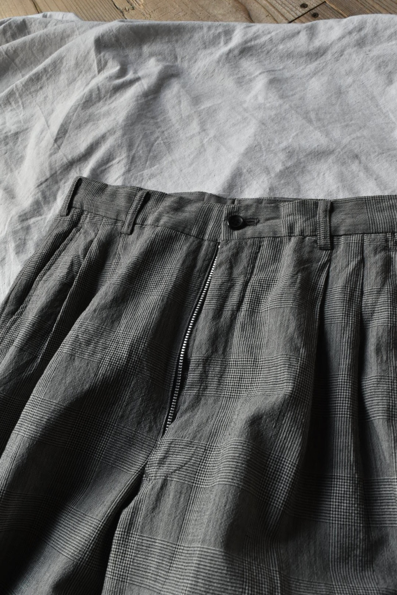 "COMME DES GARCONS HOMME" 1991 Glen check summer wool set up