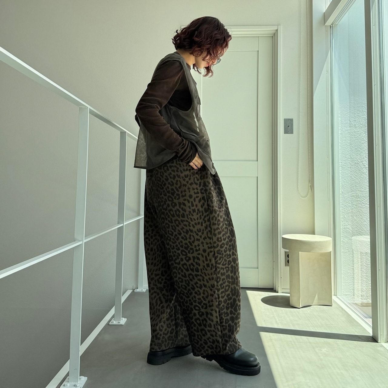 チュールシアーミリタリーvest/グレージュ