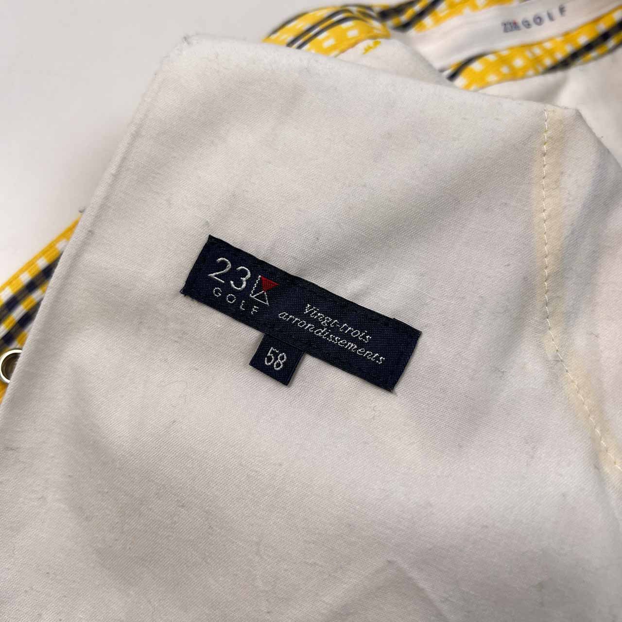 23区 GOLF ニジュウサンク ゴルフ ストライプ柄 ミニ スカート 58 /イエロー×ネイビー/レディース/オンワード樫山