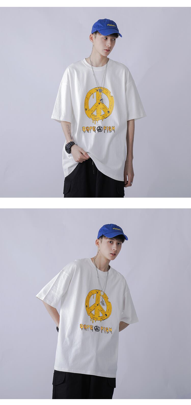 全2色 Tシャツ カットソー プリント カジュアル シンプル