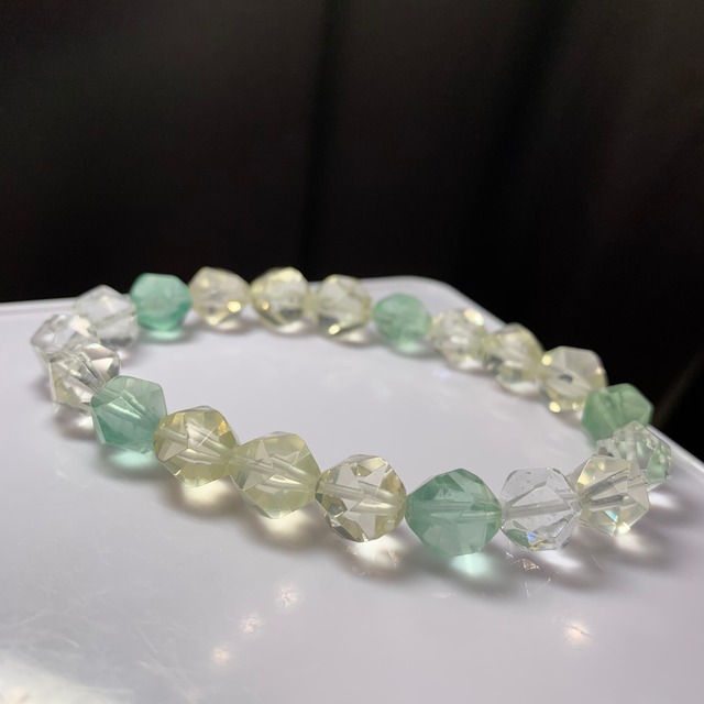 mixストーン・ダイヤモンドカット☆デザインブレスレット