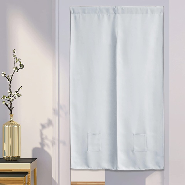 【新春セール】PONY DANCE 仕切り 遮光 カーテン 暖簾 見えにくい 無地 柔らかい おしゃれ ホワイトグレー 1枚 幅100丈200cm