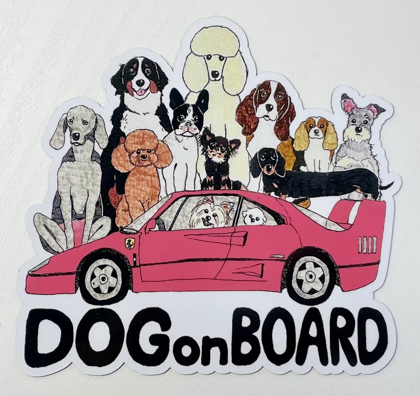 犬雑貨・オーナーズグッズ yama 再販】DOG ON BOARD Ⅱ magnet | colorfulmisosoup