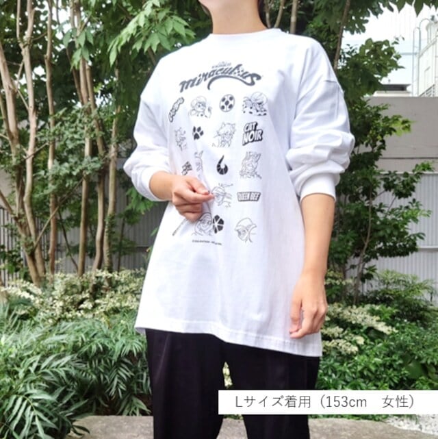 長袖Tシャツ （白） | ミラキュラス レディバグ＆シャノワール JAPAN