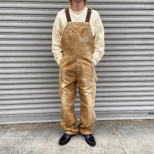 『送料無料』80s Carhartt ダックダブルニーオーバーオール　W34L30