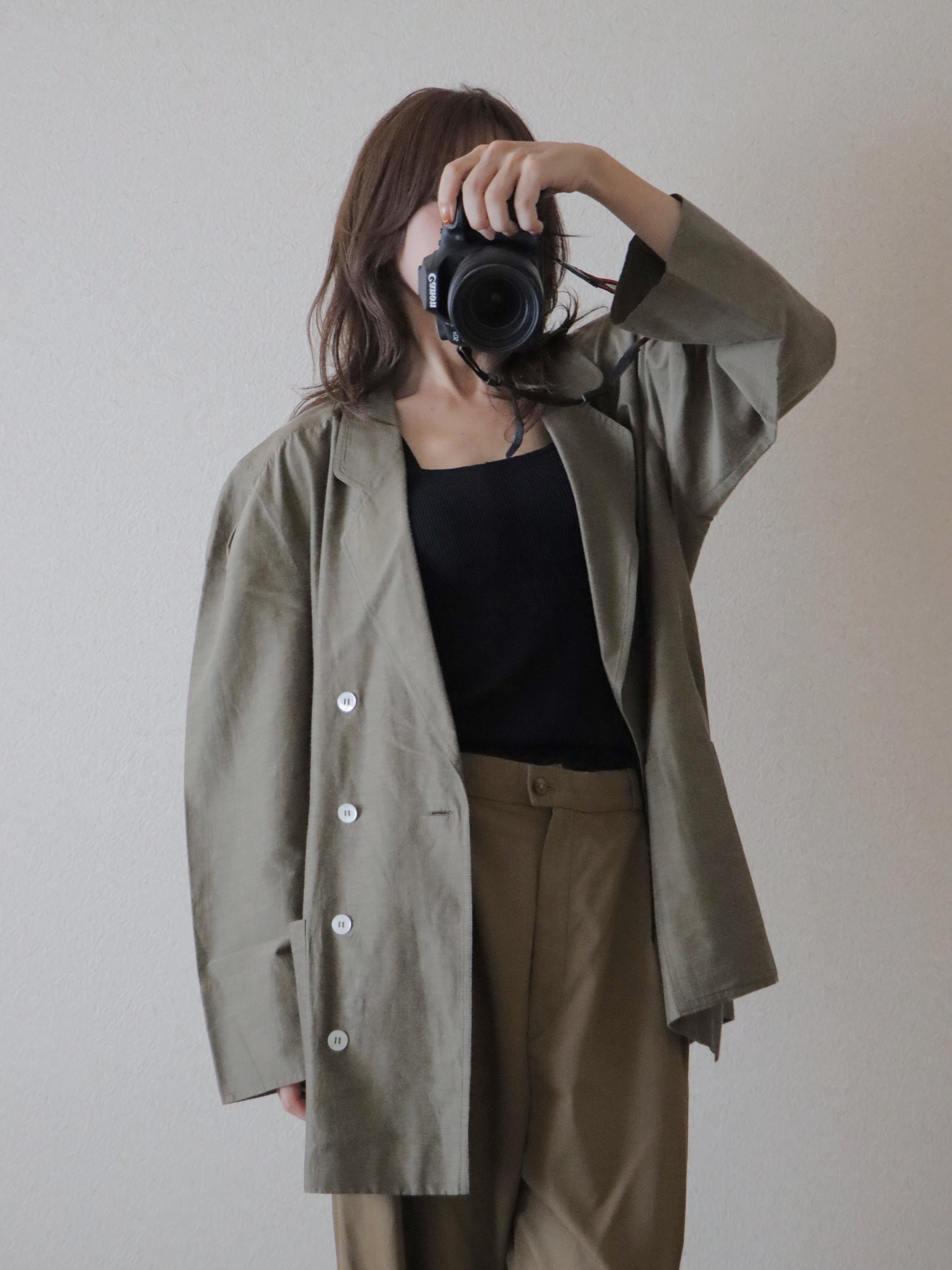 ●made in Germany silk & cotton tuck sleeve jacket