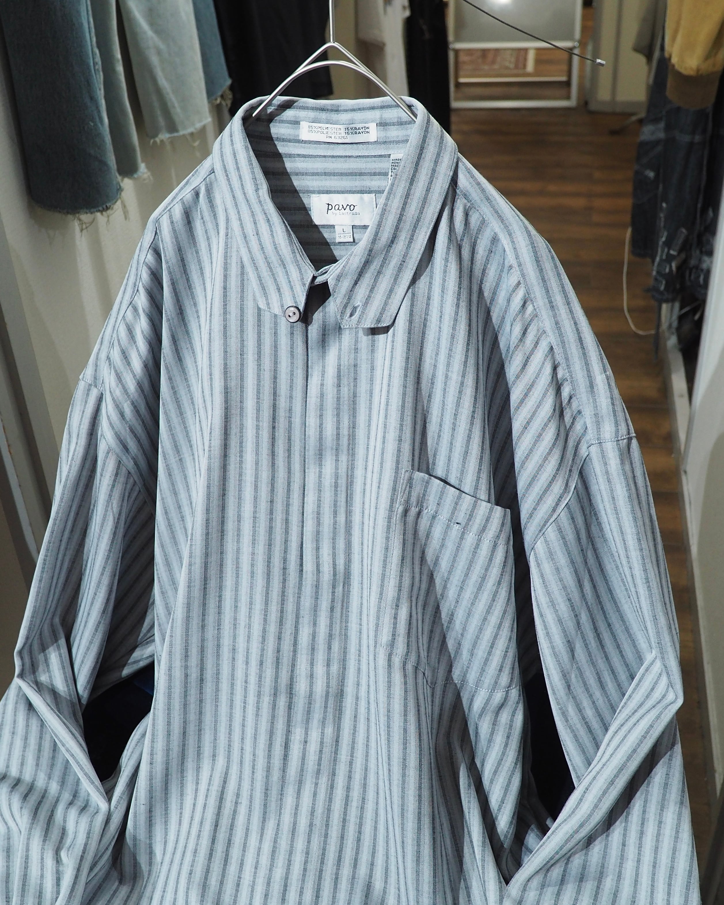 1990s " Pavo by Lastrade " Deformation Collar Design Vintage Drape Loose Shirt