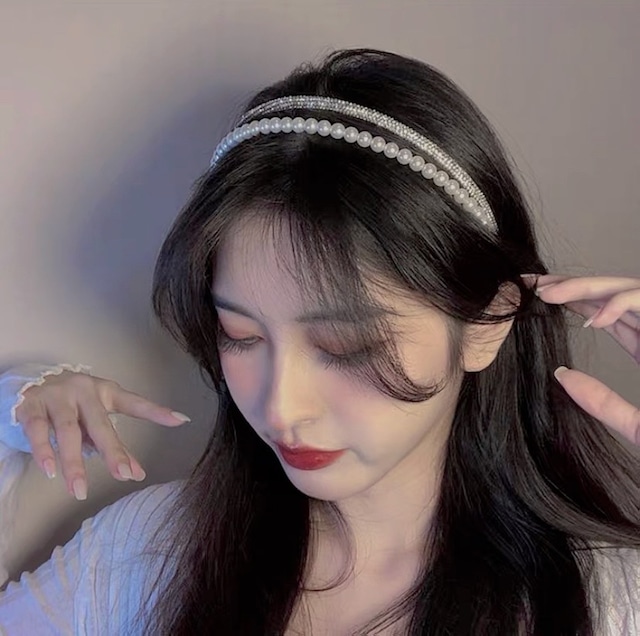 bijou pearl hair bund