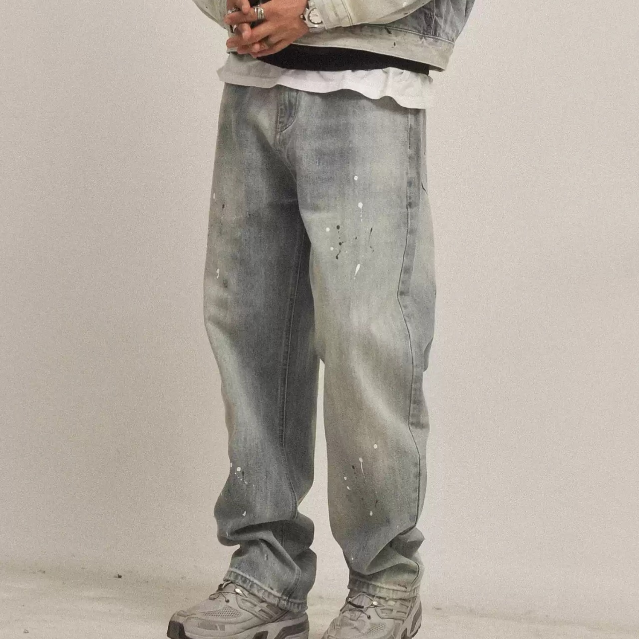 ウォッシュド ブルーライン デニムパンツ N3443 - 3