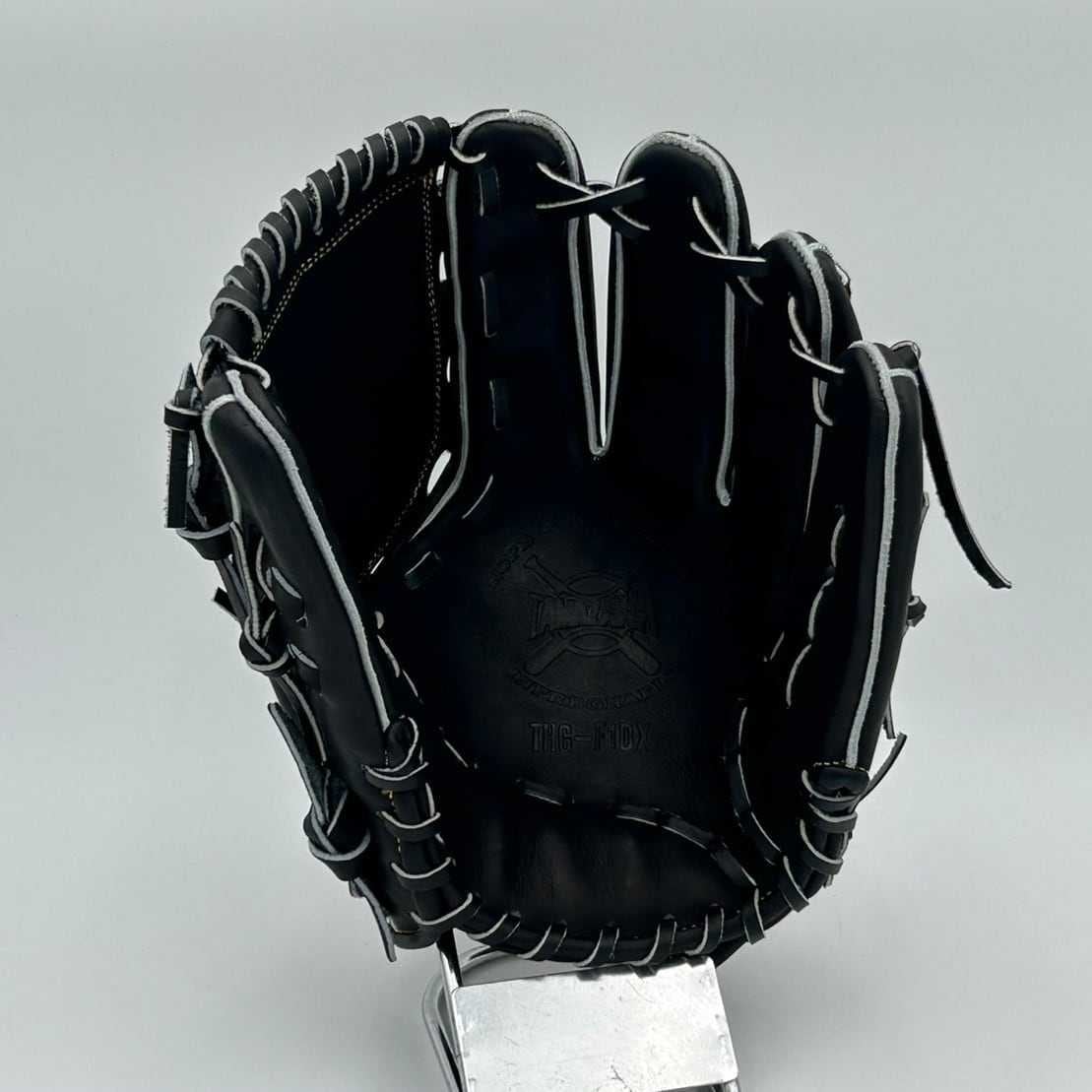 【硬式】玉澤 投手用(ピッチャー用) グローブ THG-KL10Y5 5本指入れモデル 右投げ 肉厚デザインウェブ(本体:ブラック 紐:ブラック)|タマザワ_04