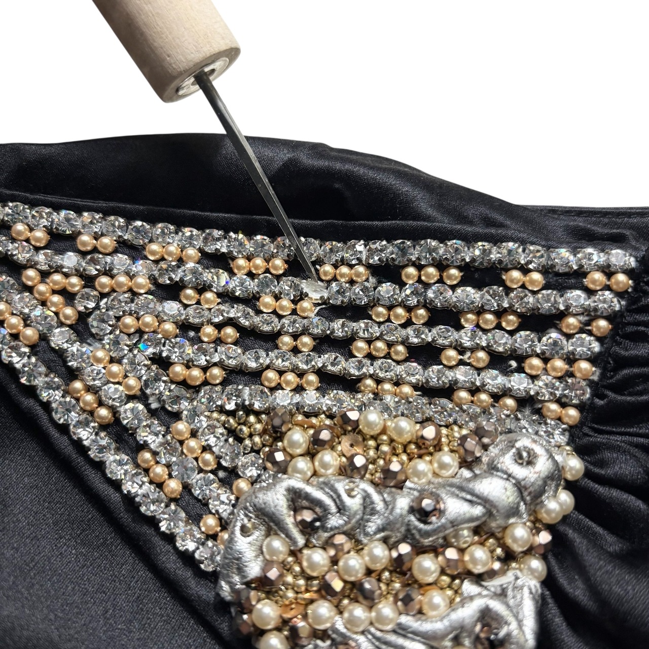 GIVENCHY black silk wrap pants