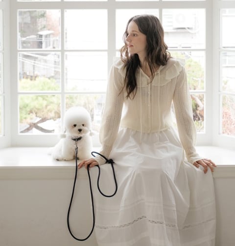 即納【stroll】Rope Leash Slim (Navy)