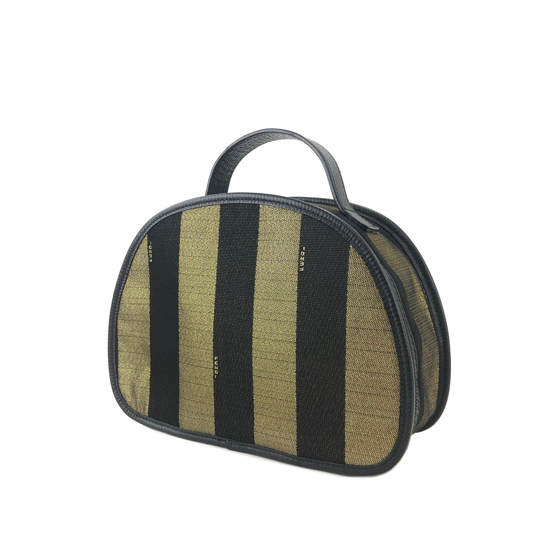 FENDI フェンディ ペカン柄 ストライプ ナイロン バニティバッグ FENDI フェンディ ペカン柄 ストライプ ナイロン バニティバッグ