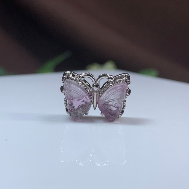 1.フローライト蝶々・貫通穴☆パーツ