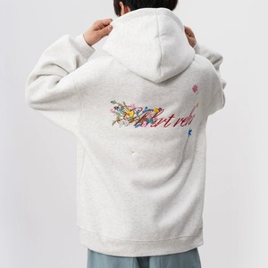 フラワーモチーフスクリプトロゴフーディ 3col A00563